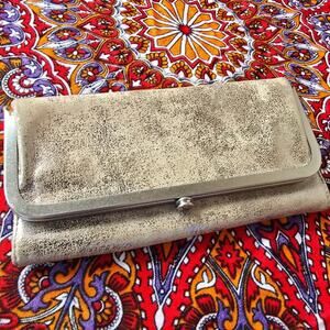 Vintage HOBO Rachel Metallic leather Trifold Wallet with Mirror